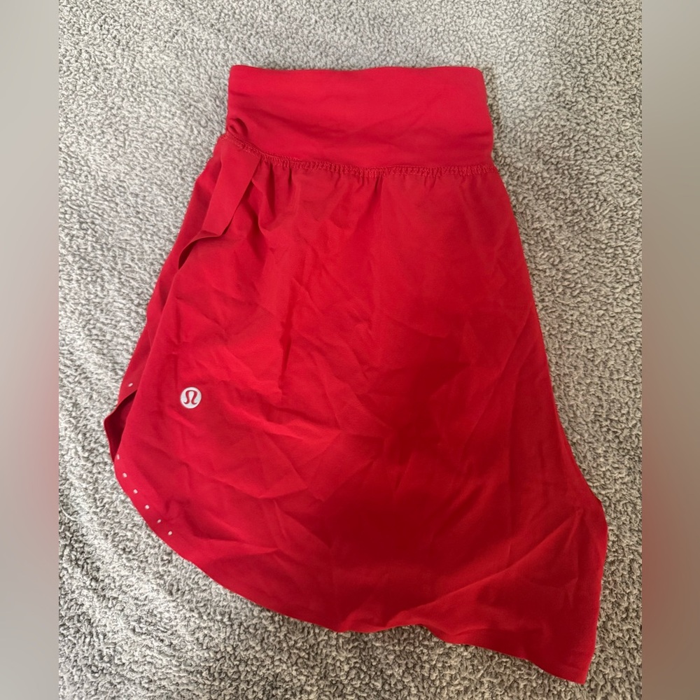 lululemon red fast and free shorts!